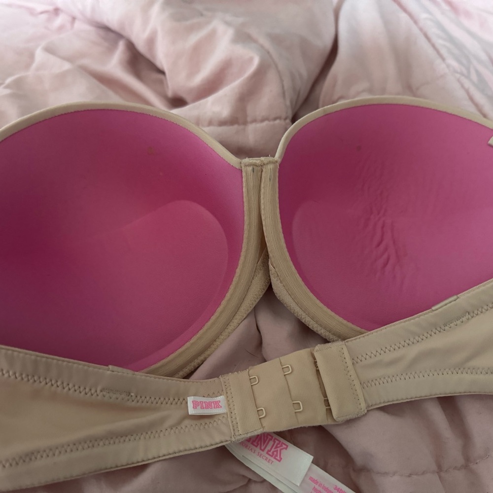 NWOT vs pink strapless bra